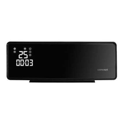 Concept QH4001 - Elektrische kachel 1000/2000W IP22 zwart + afstandsbediening