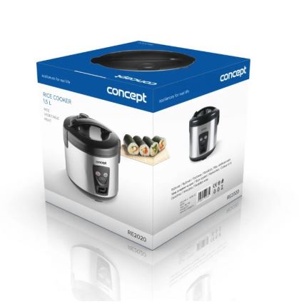 Concept RE2020 - Rijstkoker 2-in-1 650W/230V 1,5 l roestvrij staal/zwart