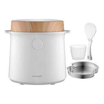 Concept RE3030 - Digitale rijstkoker 2-in-1 380W/230V 1,5 l wit/houtdecor