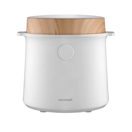 Concept RE3030 - Digitale rijstkoker 2-in-1 380W/230V 1,5 l wit/houtdecor