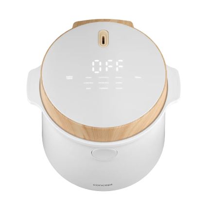 Concept RE3030 - Digitale rijstkoker 2-in-1 380W/230V 1,5 l wit/houtdecor