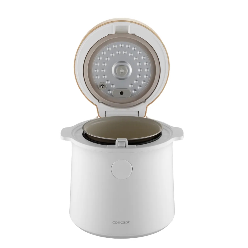 Concept RE3030 - Digitale rijstkoker 2-in-1 380W/230V 1,5 l wit/houtdecor