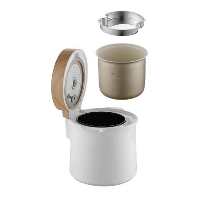 Concept RE3030 - Digitale rijstkoker 2-in-1 380W/230V 1,5 l wit/houtdecor