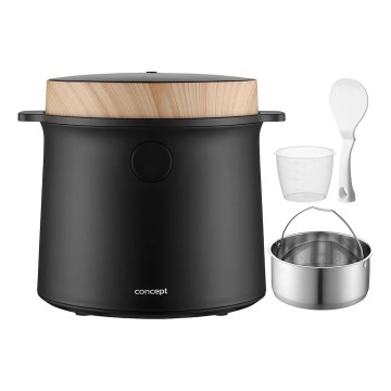 Concept RE4040 - Digitale rijstkoker 2-in-1 450W/230V 2 l zwart/houtdecor