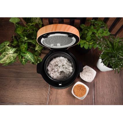 Concept RE4040 - Digitale rijstkoker 2-in-1 450W/230V 2 l zwart/houtdecor