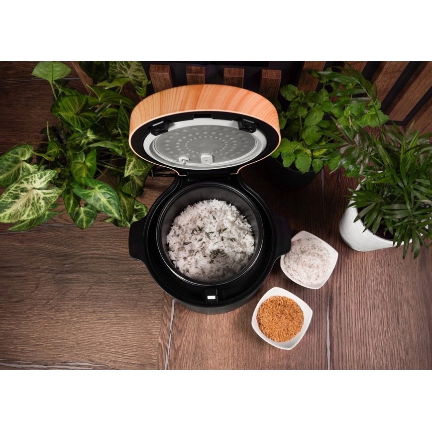 Concept RE4040 - Digitale rijstkoker 2-in-1 450W/230V 2 l zwart/houtdecor