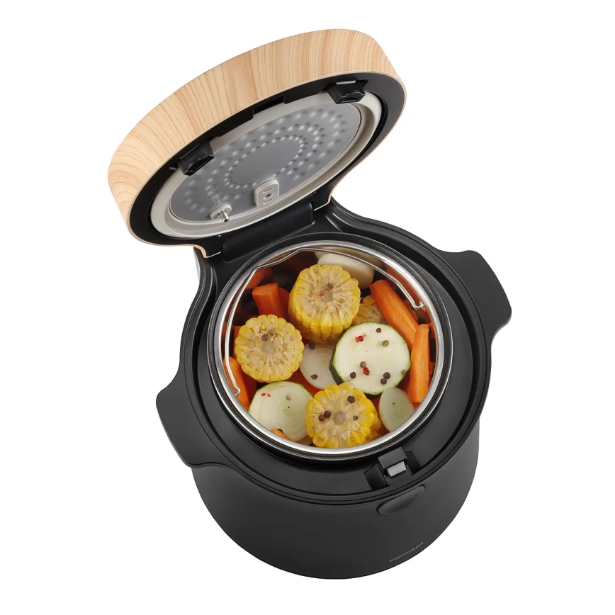 Concept RE4040 - Digitale rijstkoker 2-in-1 450W/230V 2 l zwart/houtdecor