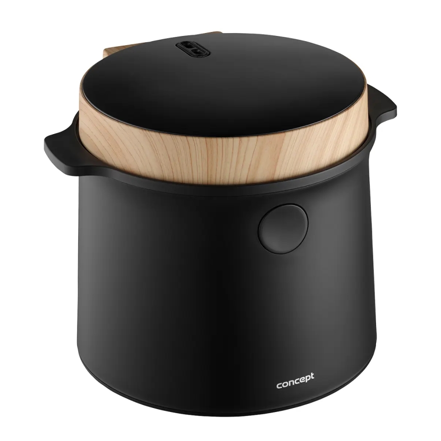Concept RE4040 - Digitale rijstkoker 2-in-1 450W/230V 2 l zwart/houtdecor