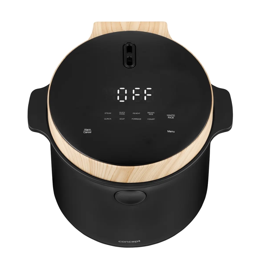 Concept RE4040 - Digitale rijstkoker 2-in-1 450W/230V 2 l zwart/houtdecor