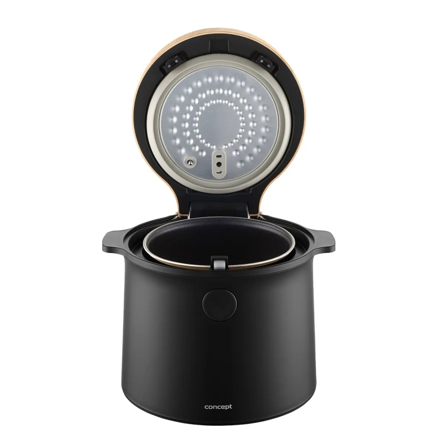 Concept RE4040 - Digitale rijstkoker 2-in-1 450W/230V 2 l zwart/houtdecor
