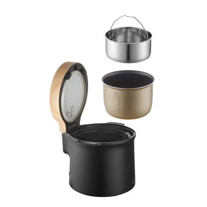 Concept RE4040 - Digitale rijstkoker 2-in-1 450W/230V 2 l zwart/houtdecor