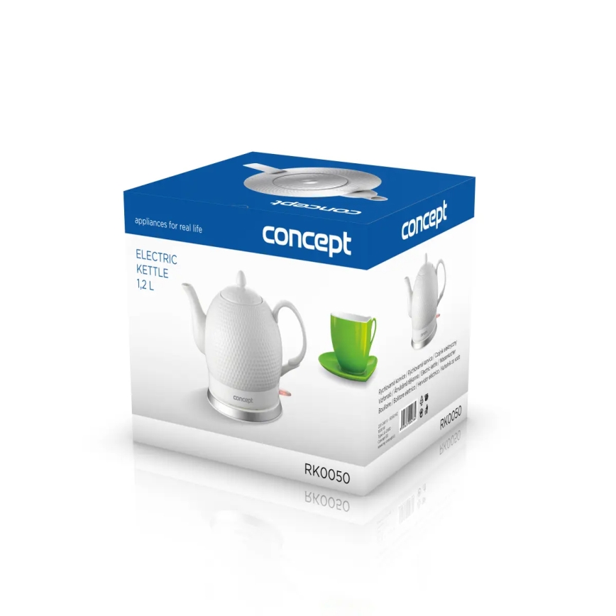 Concept RK0050 - Elektrische waterkoker 1,2 l 1000W/230V wit/keramiek