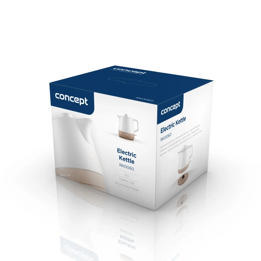 Concept RK0060 - Waterkoker 1 l, 1000 W/230 V, wit/keramiek