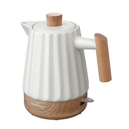 Concept RK0090 - Waterkoker 1,5 l 1500W/230V wit/houtdecor/keramiek
