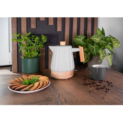 Concept RK0091 - Elektrische waterkoker 1,5 l 1500W/230V lichtgrijs/houtdecor/keramiek