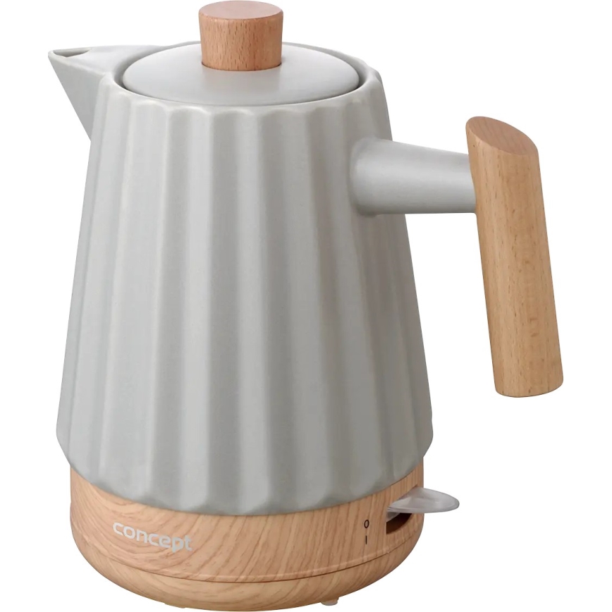 Concept RK0091 - Elektrische waterkoker 1,5 l 1500W/230V lichtgrijs/houtdecor/keramiek