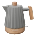 Concept RK0092 - Waterkoker 1,5 l 1500W/230V donkergrijs/houtdecor/keramiek