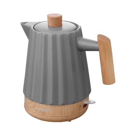 Concept RK0092 - Waterkoker 1,5 l 1500W/230V donkergrijs/houtdecor/keramiek