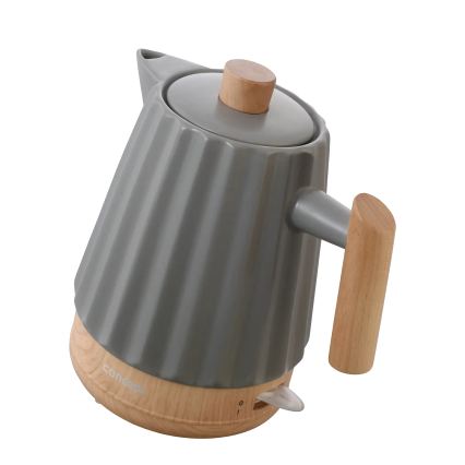 Concept RK0092 - Waterkoker 1,5 l 1500W/230V donkergrijs/houtdecor/keramiek