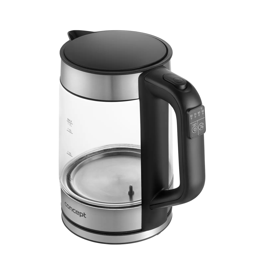Concept RK4067 - Waterkoker met temperatuurregeling, 1,7 l, 2200 W/230 V, roestvrij staal