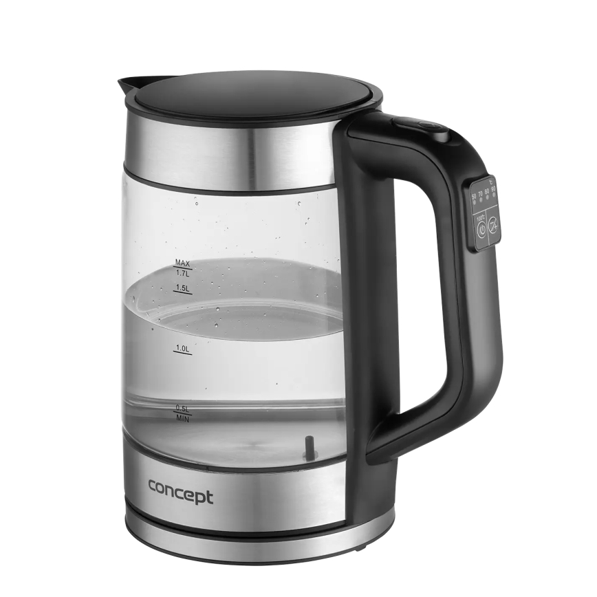 Concept RK4067 - Waterkoker met temperatuurregeling, 1,7 l, 2200 W/230 V, roestvrij staal