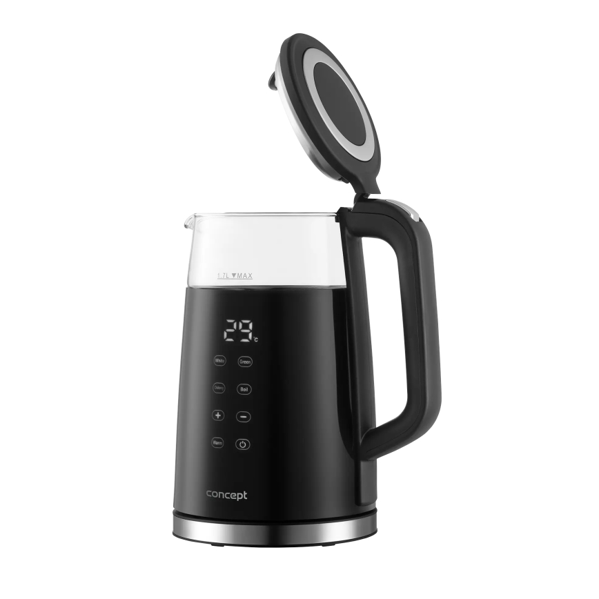 Concept RK4100 - Snelle waterkoker met temperatuurregeling, 1,7 l, 2200W/230V, zwart