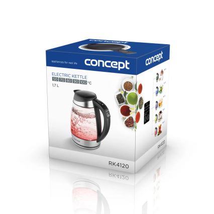 Concept RK4120 - Waterkoker met thermostaatregeling 1,7 l 2200W/230V RVS