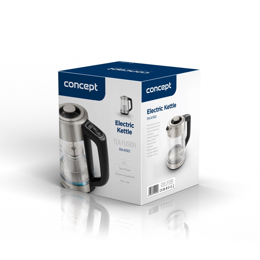 Concept RK4190 - Waterkoker met temperatuurregeling en zeef 1,7 l 2200W/230V roestvrij staal