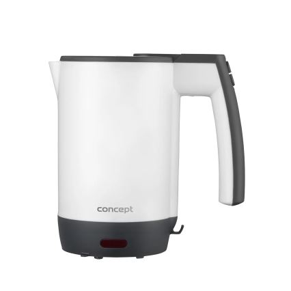 Concept RK7030 - Reiswaterkoker 0,5 l 1080W/230V grijs/wit + 2 kopjes