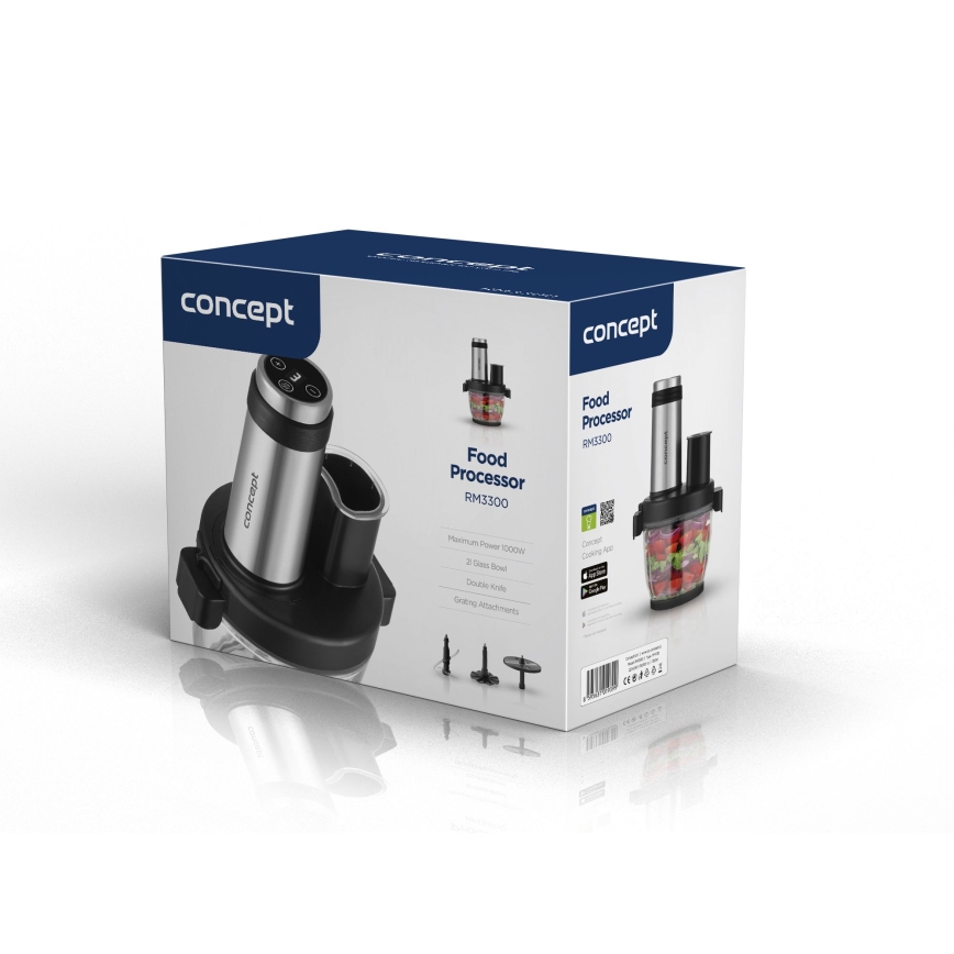 Concept RM3300 - Keukenrobot met een rasp 1000W/230V zwart/roestvrij