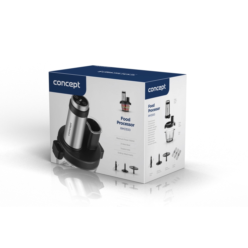 Concept RM3300 - Keukenrobot met een rasp 1000W/230V zwart/roestvrij