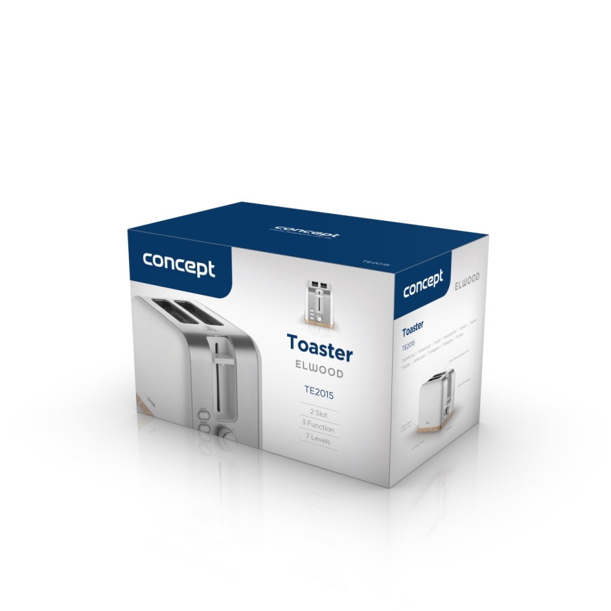 Concept TE2015 - Broodrooster met twee sleuven 930W/230V wit