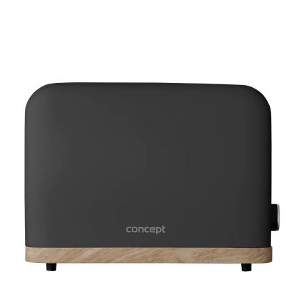 Concept TE2016 - Broodrooster met twee sleuven en opwarmrek 930W/230V zwart
