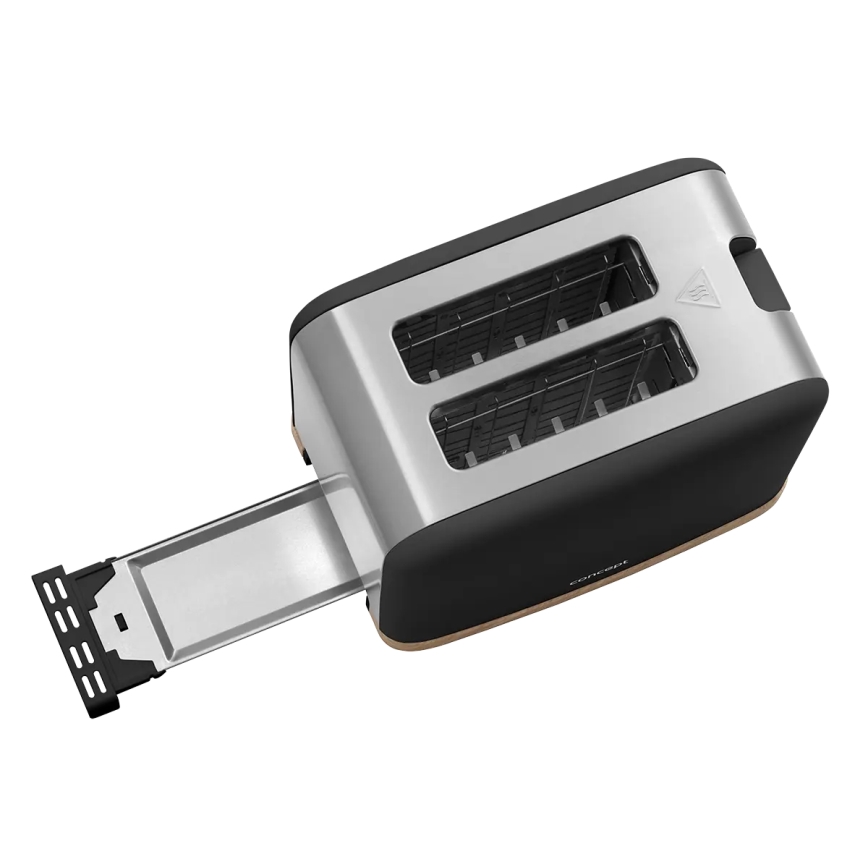 Concept TE2016 - Broodrooster met twee sleuven en opwarmrek 930W/230V zwart