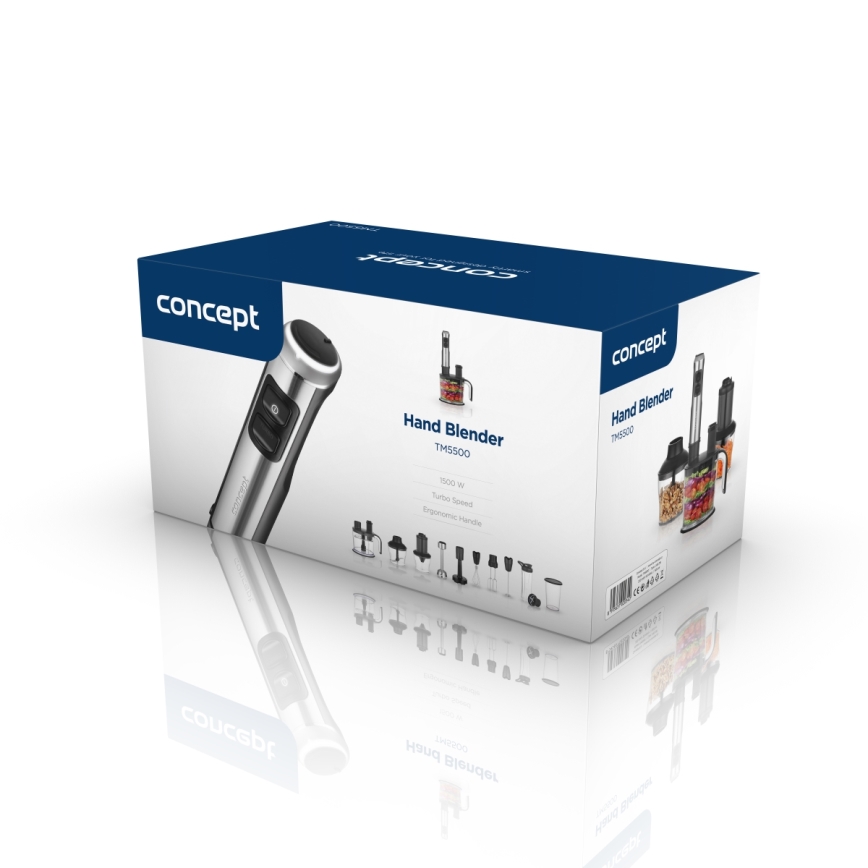 Concept TM5500 - Staafmixer met accessoires 1500W/230V zwart/roestvrij