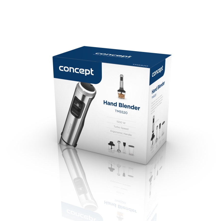 Concept TM5520 - Staafmixer met accessoires 1500W/230V zwart/roestvrij