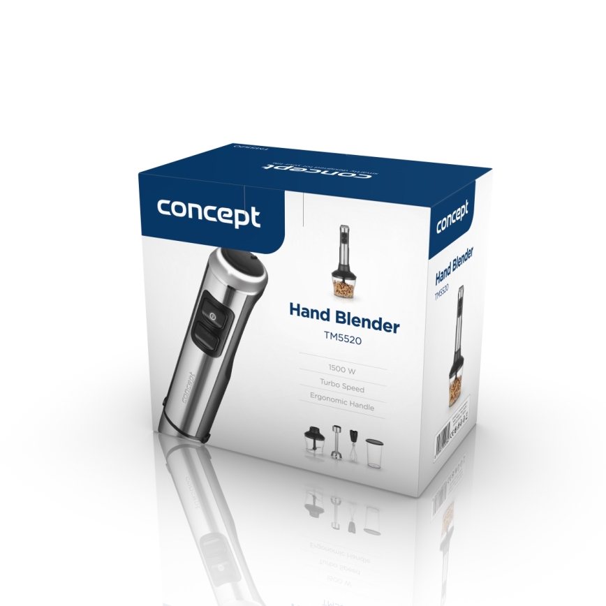 Concept TM5520 - Staafmixer met accessoires 1500W/230V zwart/roestvrij