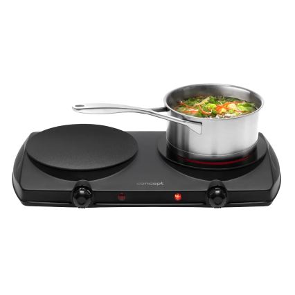 Concept VE3060 - Tweepits kookplaat 2500W/230V zwart