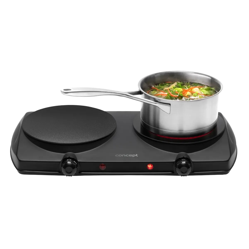 Concept VE3060 - Tweepits kookplaat 2500W/230V zwart