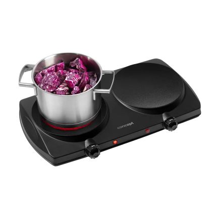 Concept VE3060 - Tweepits kookplaat 2500W/230V zwart