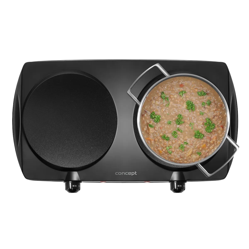 Concept VE3060 - Tweepits kookplaat 2500W/230V zwart