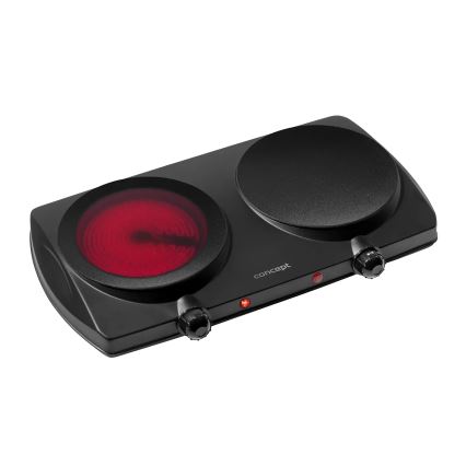 Concept VE3060 - Tweepits kookplaat 2500W/230V zwart