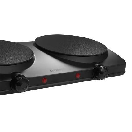 Concept VE3060 - Tweepits kookplaat 2500W/230V zwart