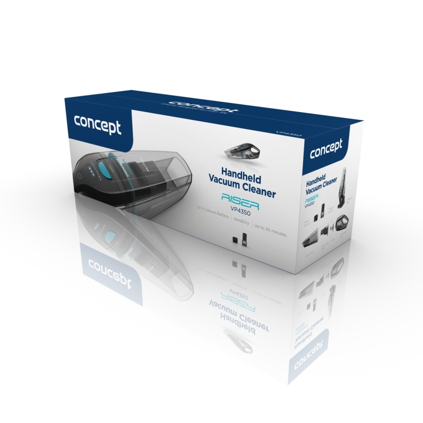 Concept VP4350 - Handstofzuiger nat- en droog RISER 50W/7,4V 2200 mAh zwart