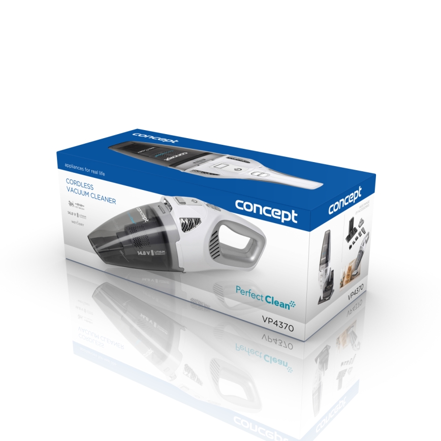 Concept VP4370 - Handstofzuiger WET & DRY PERFECT CLEAN 90W/14,8V 2200 mAh wit