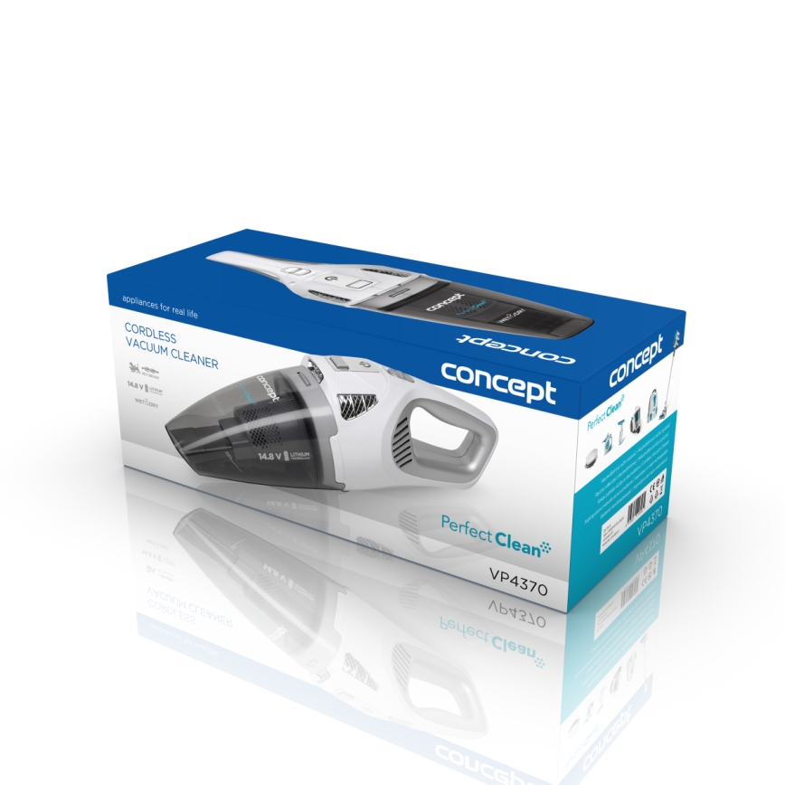 Concept VP4370 - Handstofzuiger WET & DRY PERFECT CLEAN 90W/14,8V 2200 mAh wit