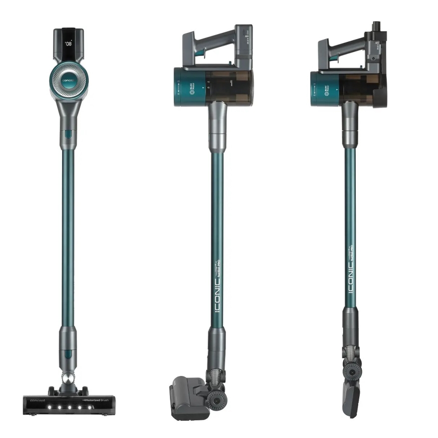 Concept VP6045 - 2-in-1 steel- en handstofzuiger ICONIC SUCTION PRO 450W/29,6V 2500 mAh blauw