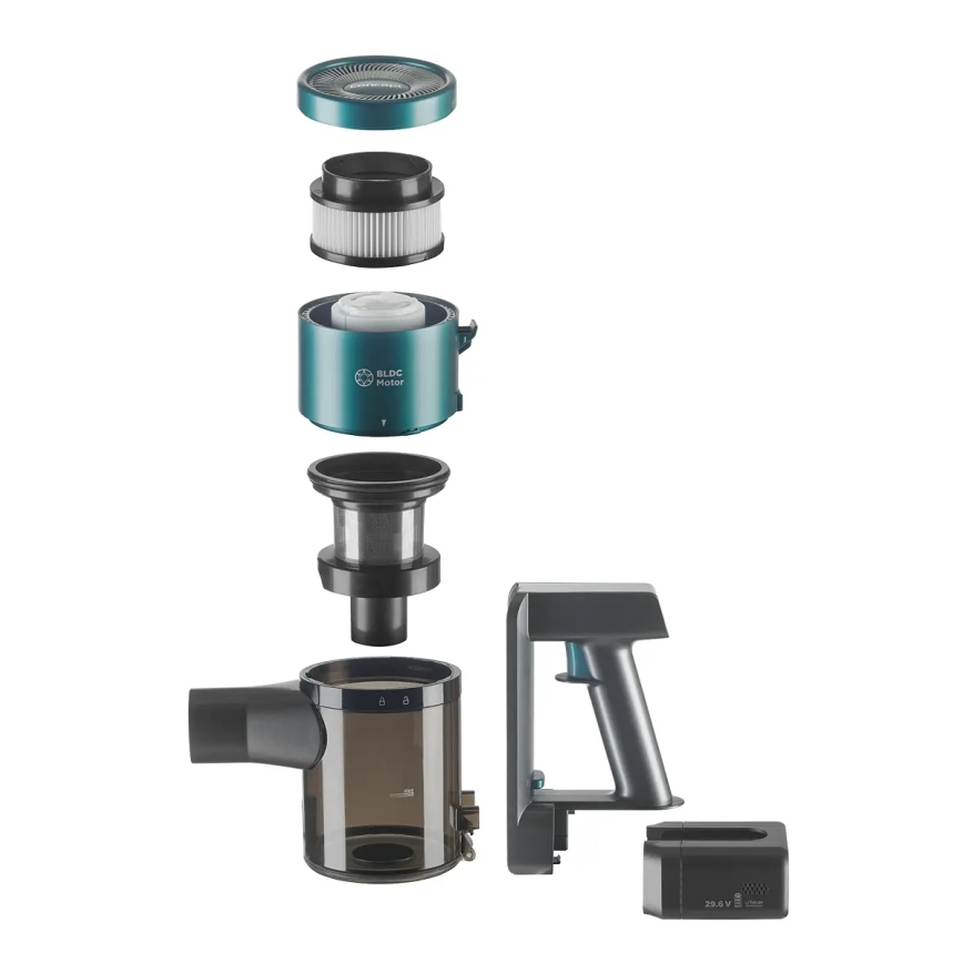 Concept VP6045 - 2-in-1 steel- en handstofzuiger ICONIC SUCTION PRO 450W/29,6V 2500 mAh blauw