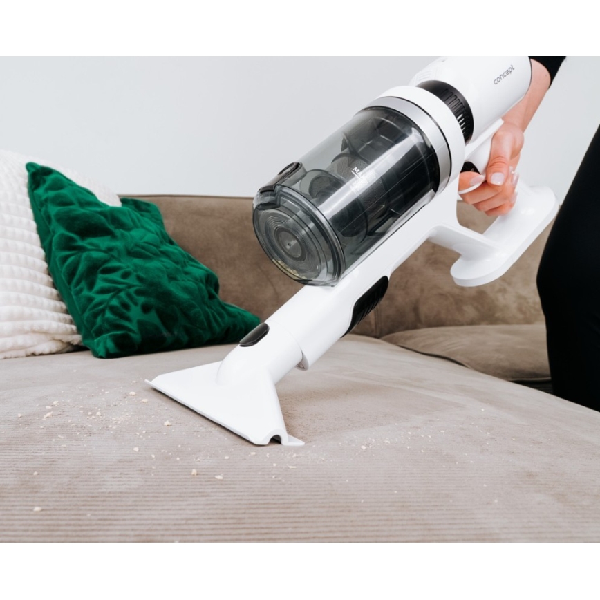 Concept VP6125 - 2-in-1 steel- en handstofzuiger ICONIC Comfort Telescope 400W/29,6V 2000 mAh wit