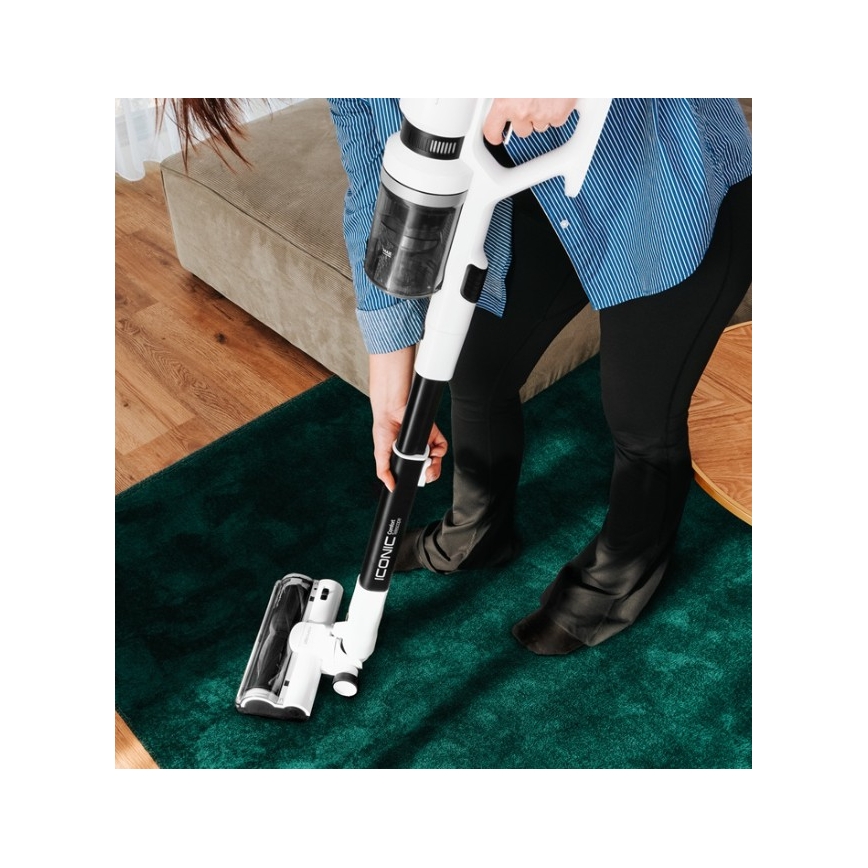 Concept VP6125 - 2-in-1 steel- en handstofzuiger ICONIC Comfort Telescope 400W/29,6V 2000 mAh wit